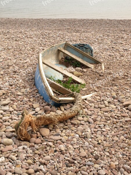 Boat Stranded Old Dry Fishing