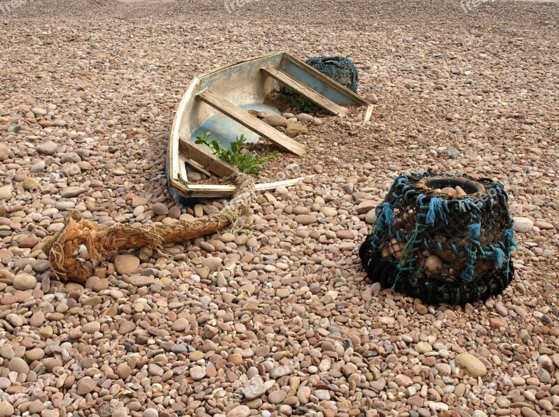 Boat Stranded Old Dry Fishing