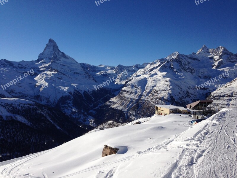 Winter Swiss Alps Snow Ski Matterhorn