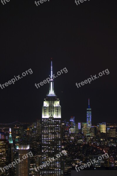 Empire Building Stade World Trade Center Night Free Photos