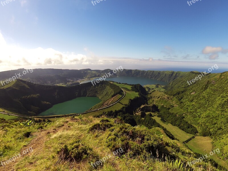 Lake Green Blue Azores Sao Miguel