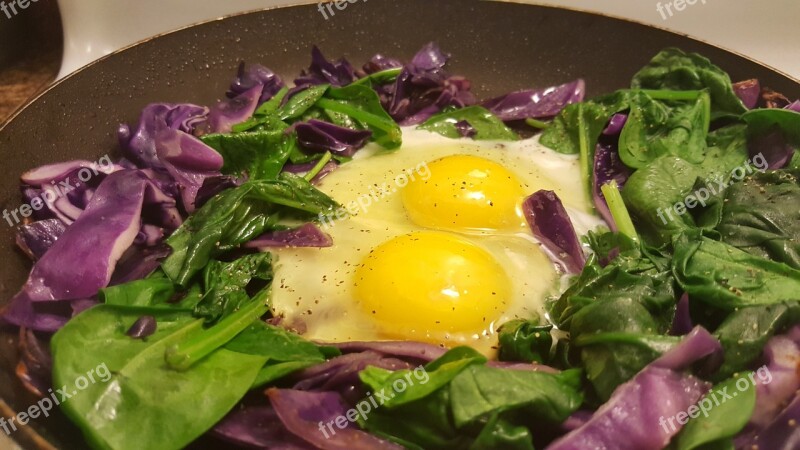 Cooking Breakfast Eggs Yolk Cabbage