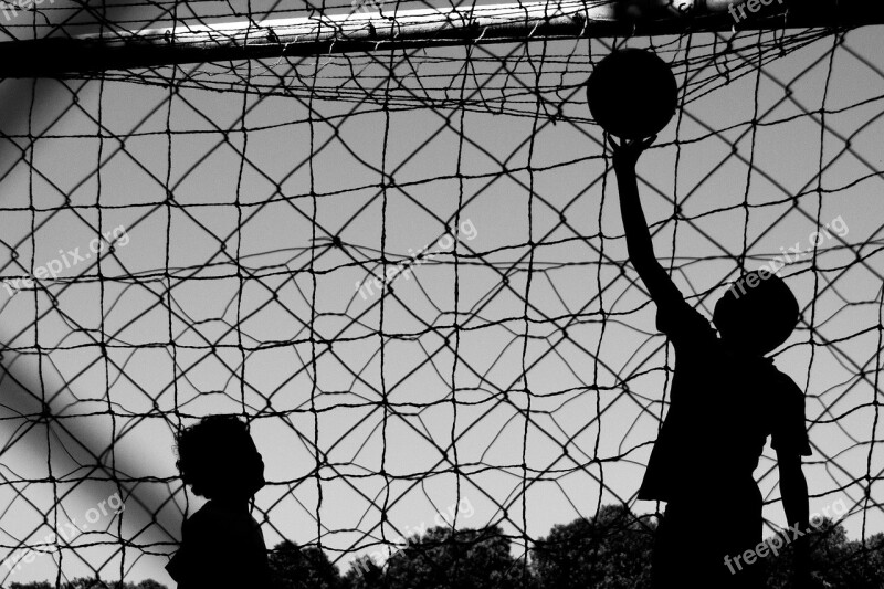 Child Boys Ball Football Silhouette