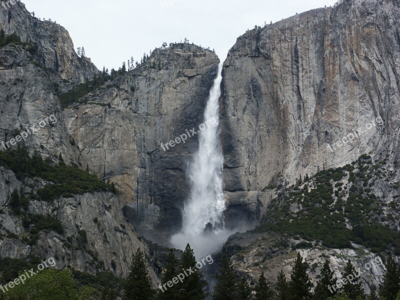 Yosemite Bridalveil Fall California Natural Forest