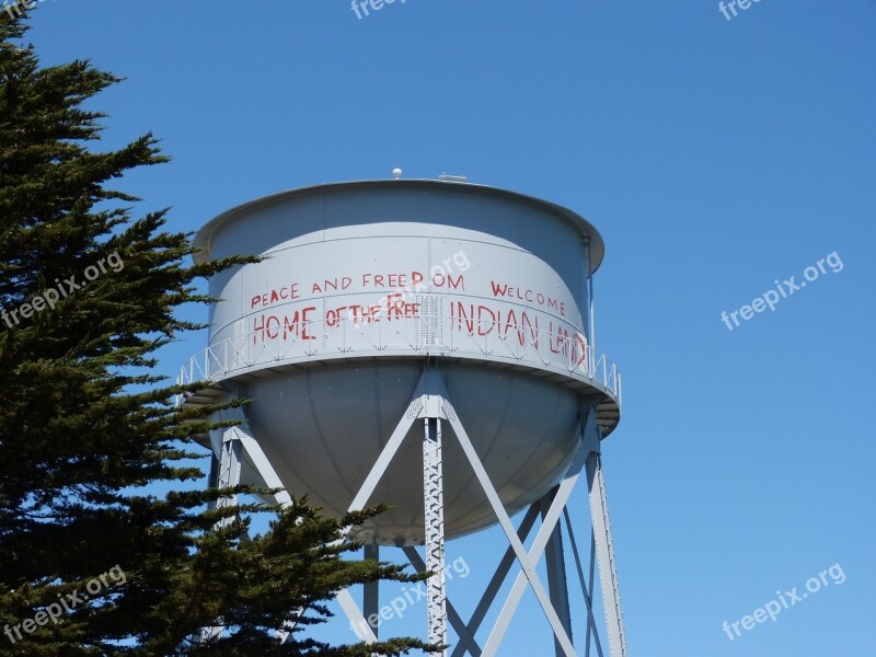 Alcatraz Water Tower California San Francisco Historic