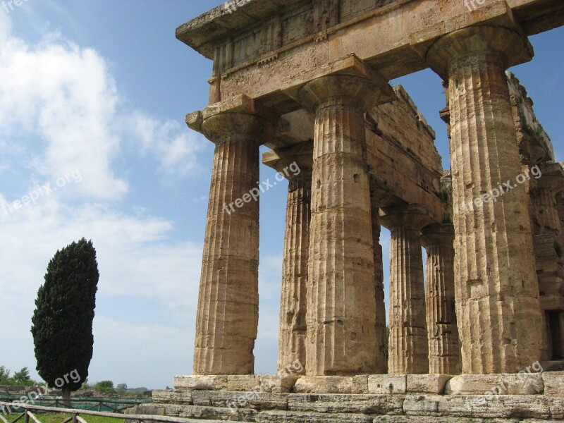 Italy Paestum Ancient History Free Photos