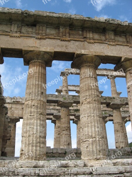 Italy Paestum Ancient History Free Photos