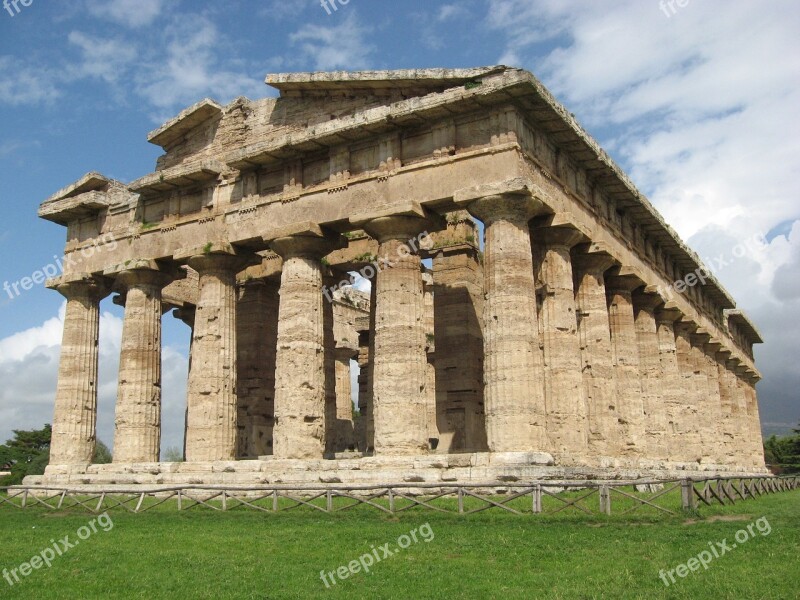 Italy Paestum Ancient History Free Photos