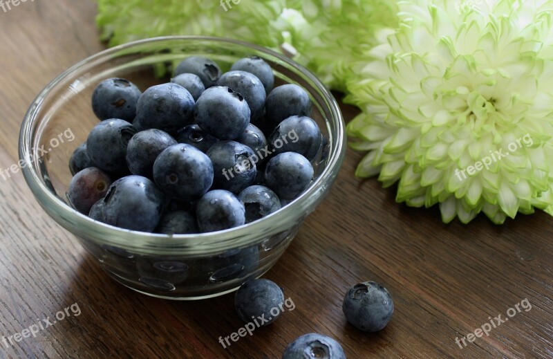 Blueberries Bowl Ingredients Organic Healthy