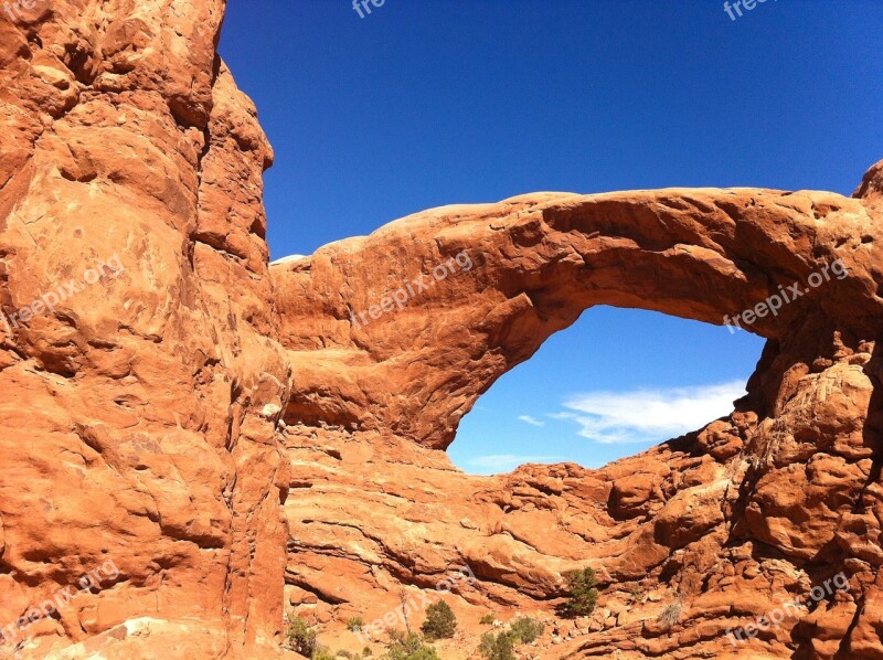 Arches National Park Sandstone Desert Sky Rock