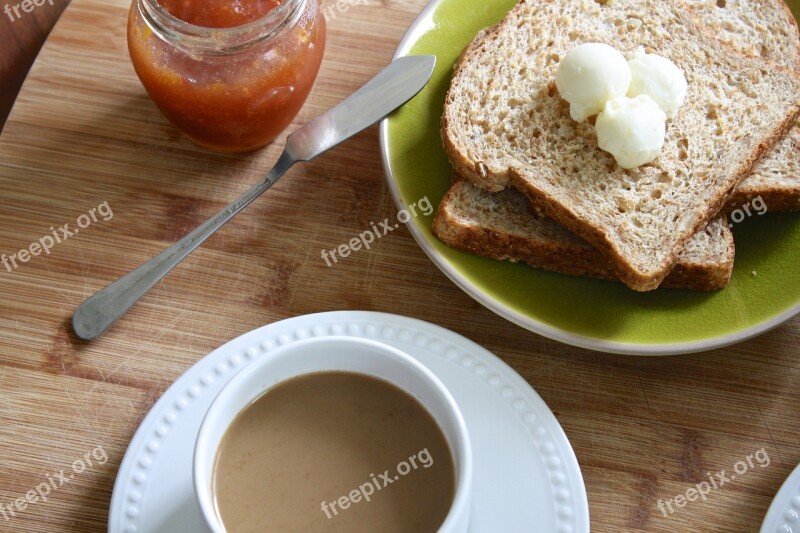 Breakfast Butter Sprouted Bread Toast Sweet