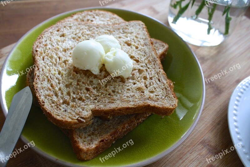 Breakfast Butter Sprouted Bread Toast Sweet