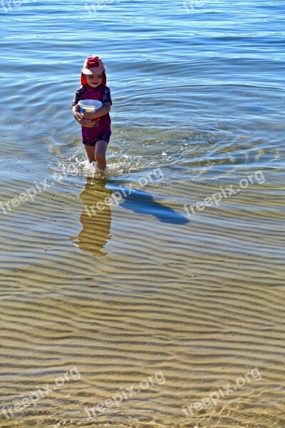 Beach Child Playing Childhood Beach Fun