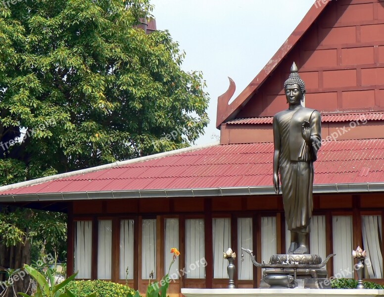 Thailand Buddha Statue Bronze Buddhism