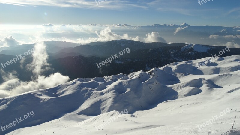 Mountain Clouds Altitude Landscape Cloudy