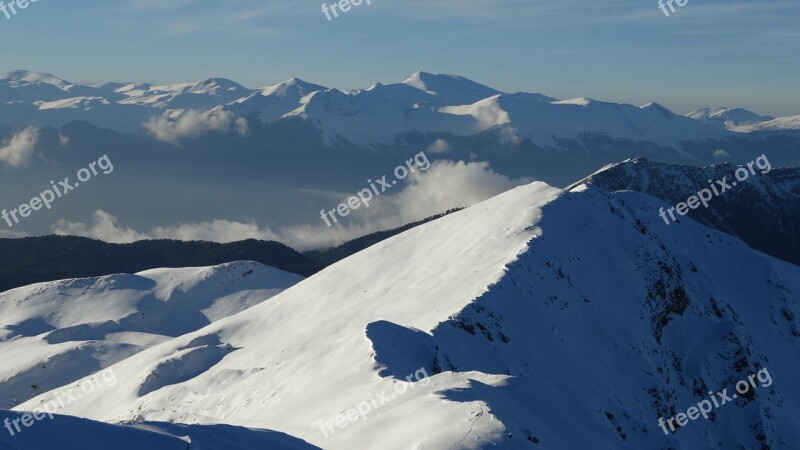 Mountain Clouds Altitude Nature Snow