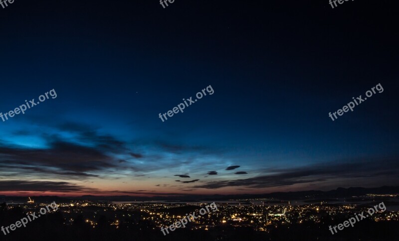 Night Mountain Views Stavanger Sky