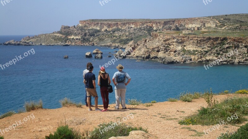 Gnejna Bay Rocks Cliffs Malta Coast