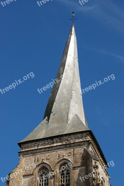 France Verchin Church Church Tower Crooked