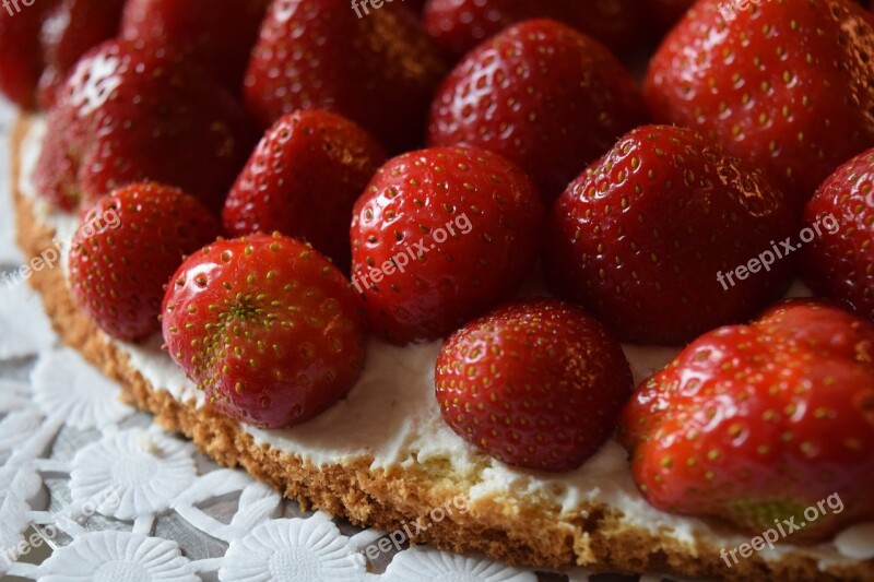 Strawberries Strawberry Cake Cake Delicious Sweet