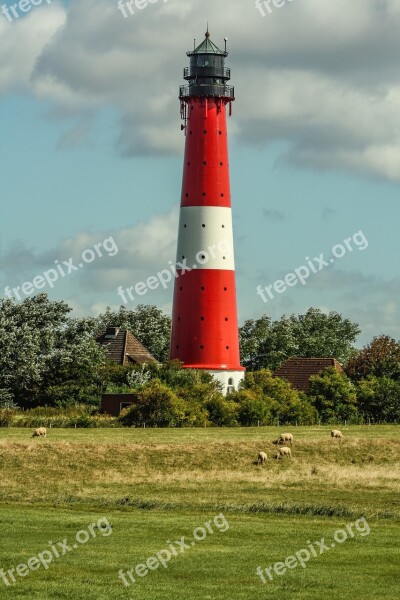 Lighthouse Pellworm Island North Sea Wadden Sea