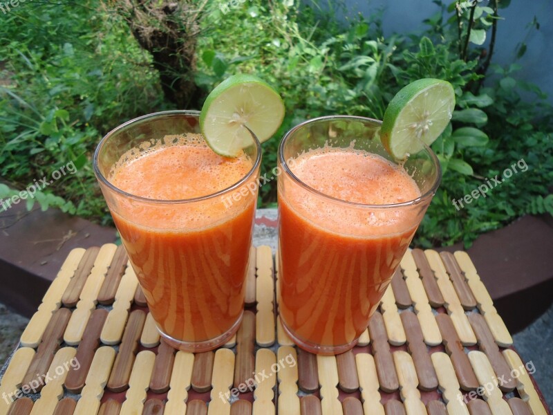 Juice Carrot Fresh Healthy Drink