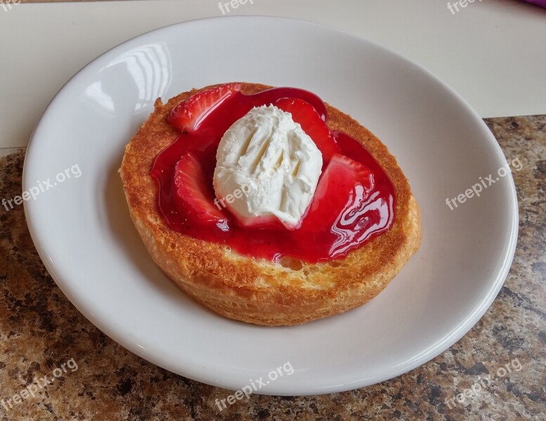 Biscuit Strawberry Cream Dessert Free Photos