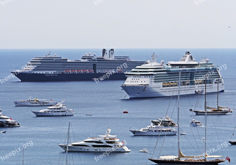 Bay Mediterranean Cruise Ships Shore Leave Anchor