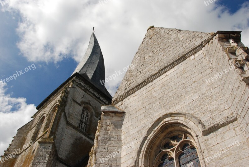 France Verchin Church Church Tower Crooked