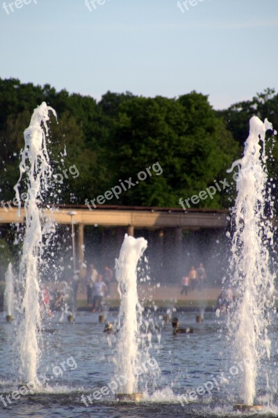 Fountain Stream Of Water Water Relaxation On The Water Pool