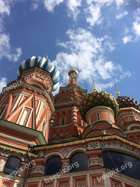 Russia Moscow St Basal Dome Kremlin