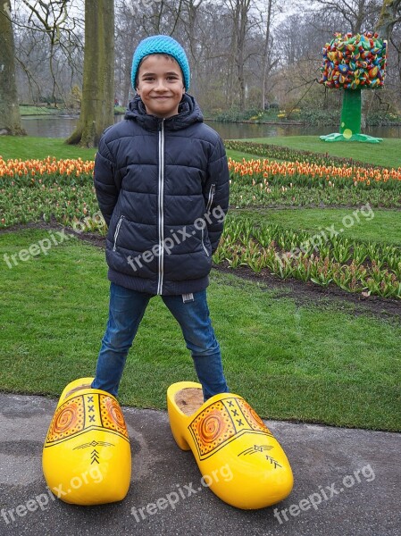 Boy Wooden Shoes Holland Netherlands Shoes