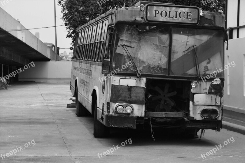 Bus Wreck Junk Transportation Broken