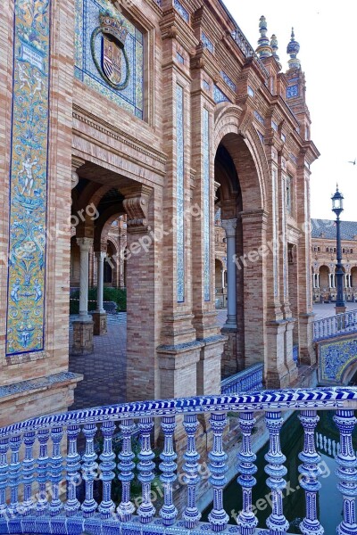 Plaza De Espania Palace Seville Historic Famous