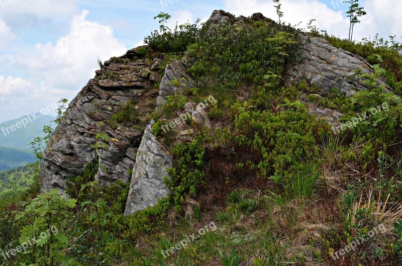 Rock Mountains Landscape Bieszczady Nature