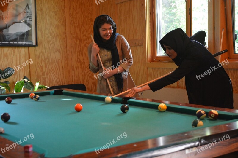 Youth Centre Girl Billiards Afghanistan Play