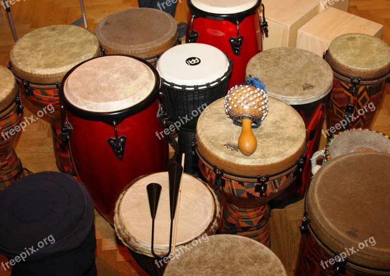 Percussion Drums Djembe Bell Rattle