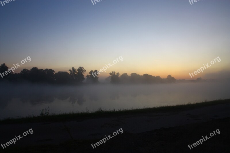 Fog River Landscape Moist Morning