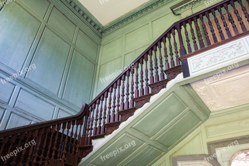 Staircase Stairs Railing Plantation Mansion