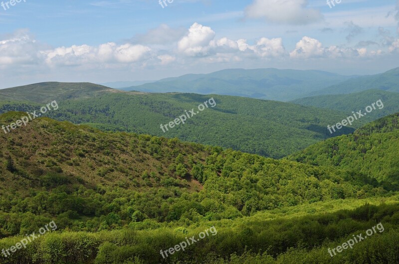 Mountains Landscape Bieszczady Nature Top View