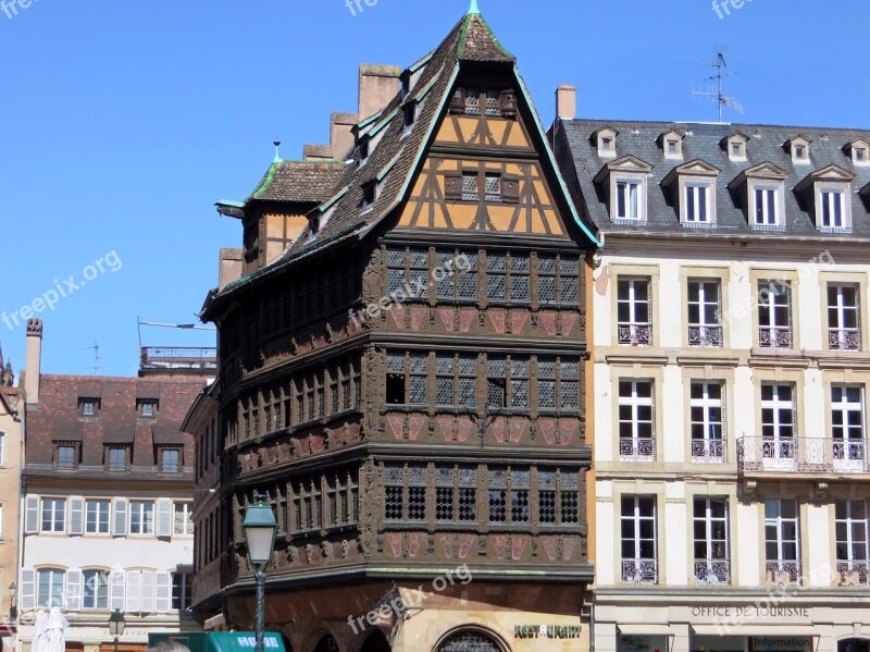 France Alsace Strasbourg Old Houses Studs