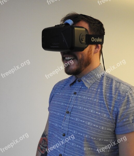 Man Vr Virtual Reality Technology Virtual