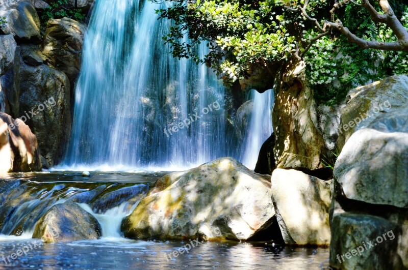 Waterfall Chinese Garden Rocks Free Photos