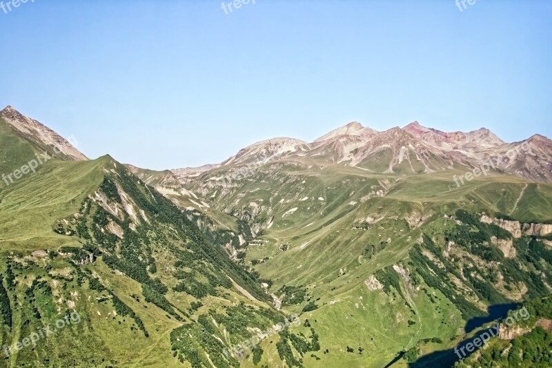 Georgia Great Caucasus Mountains Landscape Nature