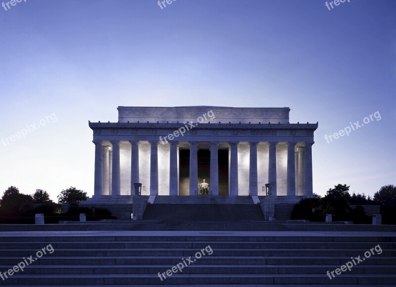 Lincoln Memorial Statue Building Historic National