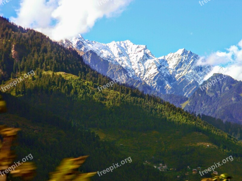 Nature Mountains Snow Himachal Pradesh India