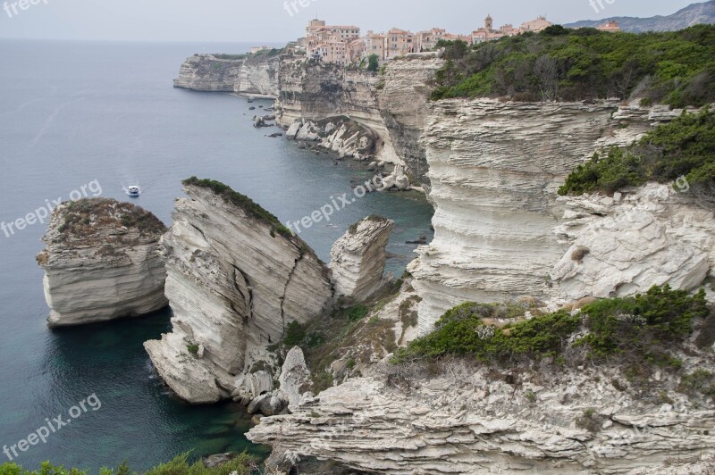 Corsican Bonifacio Cliffs Limestone Mediterranean