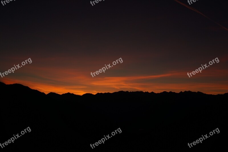 Sunset Sterzing Ritzail Italy Dolomites