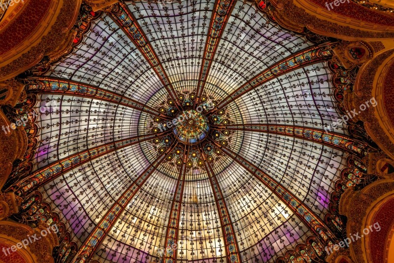 Paris Department Stores France Architecture Dome