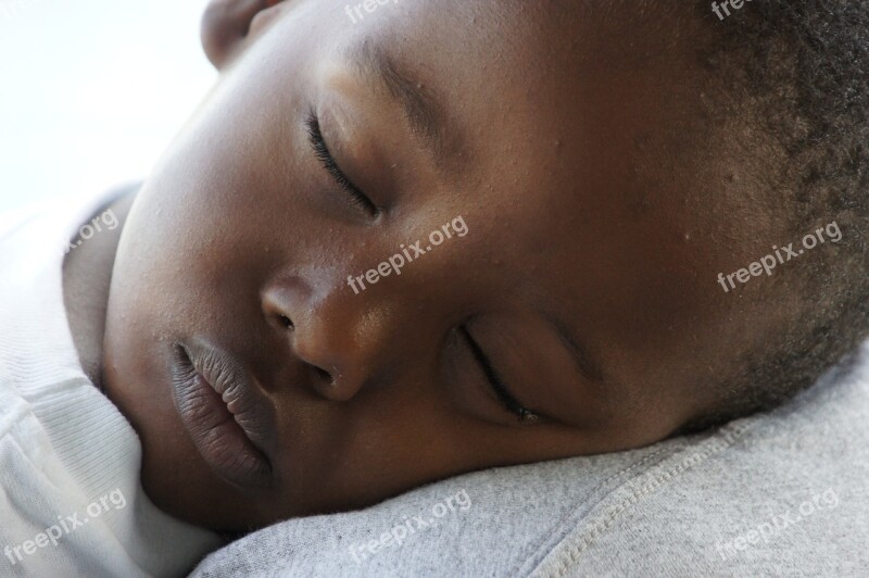 Boy Sleep Shoulder Black Skin Trust